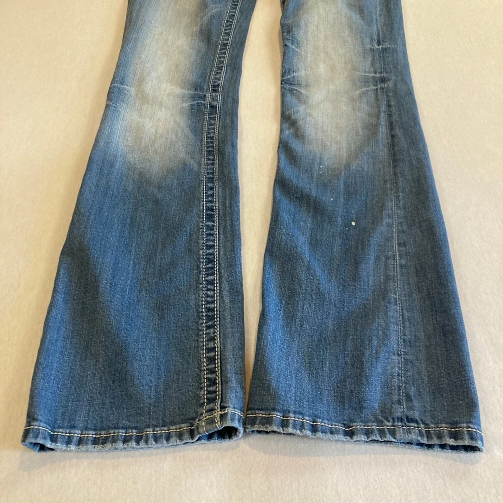 Miss Me Bootcut Jeans 29 (28x31.5) Medium Wash Embellished Distressed JW5180B12
